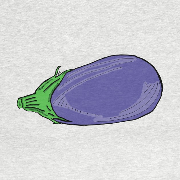 2021 04 vegetables digital painting l'aubergine by Katherine Montalto